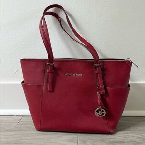 Michael Kors Cherry Red Tote Bag